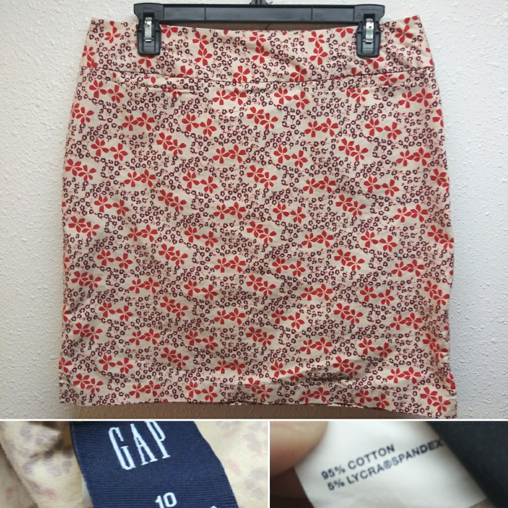 GAP Floral A-Line Skirt Size 10